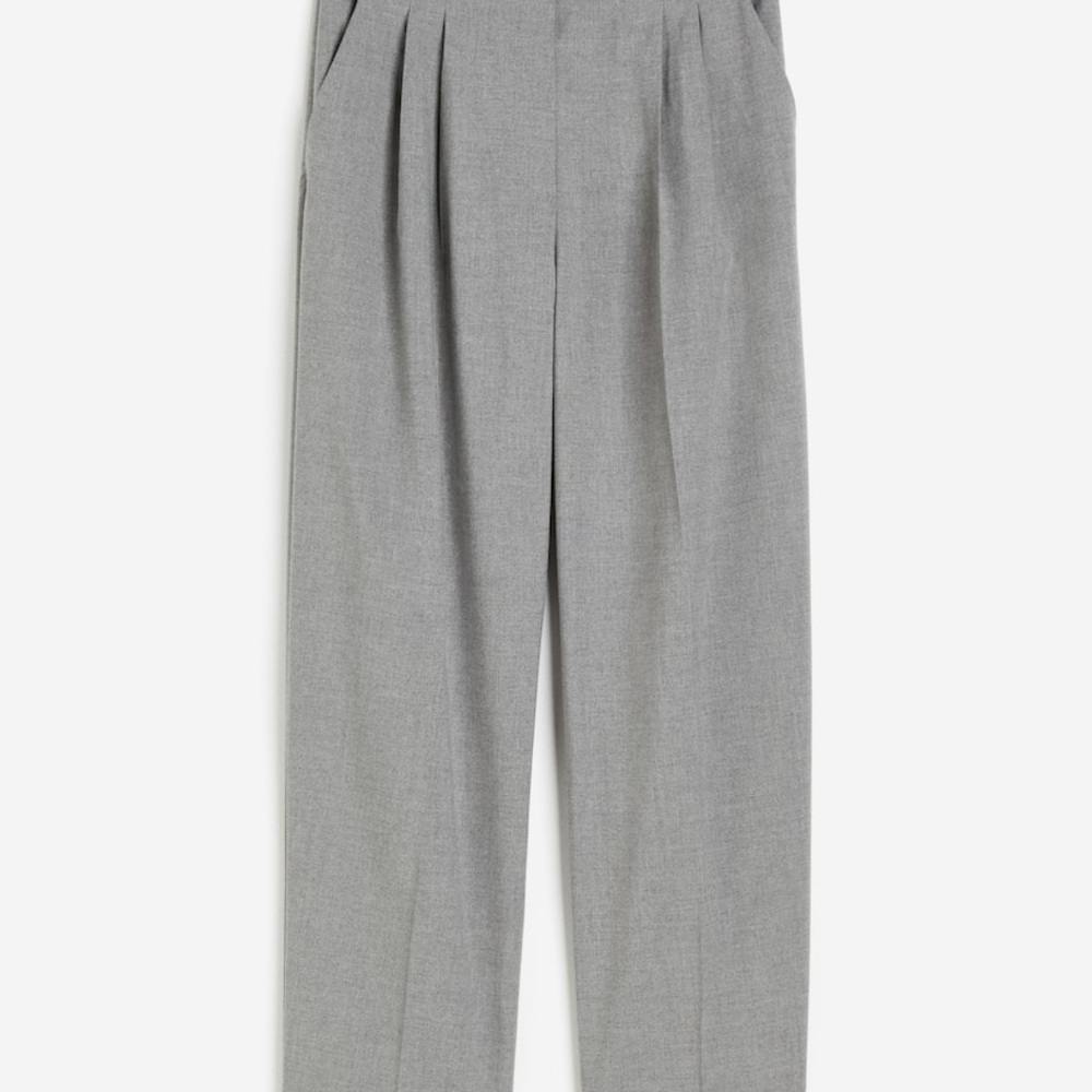 Gray High-Waisted Trousers